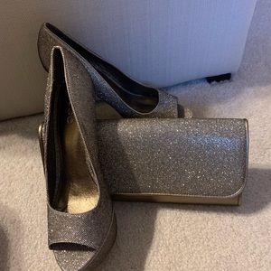 Aldo Bronze Matching Purse and Shoes